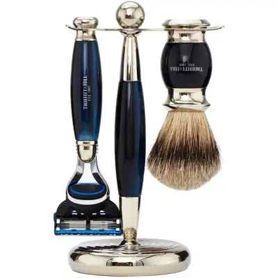 Truefitt & Hill Edwardian Fusion Shaving Set Blue Opal Super Badger