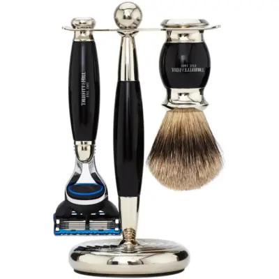 Truefitt & Hill Edwardian Fusion Shaving Set Ebony Super Badger