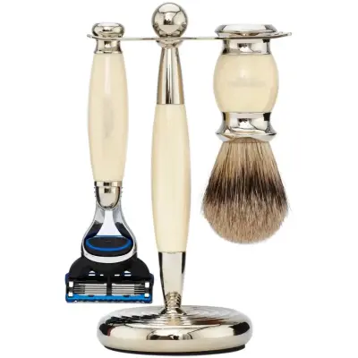 Truefitt & Hill Edwardian Fusion Shaving Set Ivory Super Badger