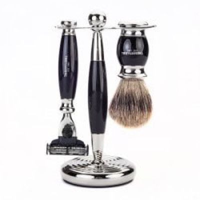 Truefitt & Hill Edwardian Shaving Set - Ebony - Gillette Mach3