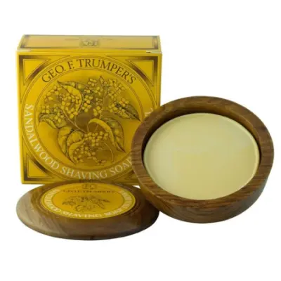 Sandalwood Shaving Soap Wooden Bowl