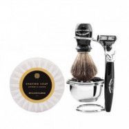 Benjamin Barber Duke SR 4-delars Rakset Ebony med Black Oak Shaving Soap