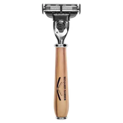 Benjamin Barber Nobel Mach3 Razor Olive Wood