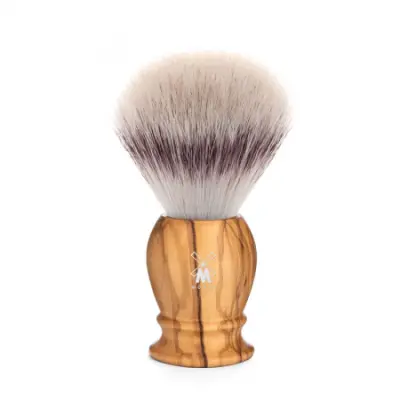 Classic Olive Wood Shaving Brush Medium Silvertip Fibre
