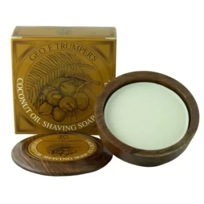 Coconut Oil Shaving Soap Wooden Bowl