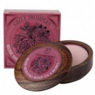 Geo F Trumper Rose Shaving Soap Wooden Bowl