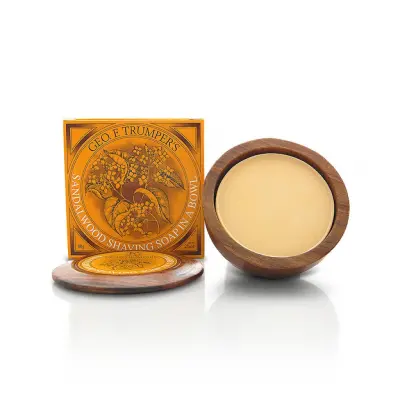 Geo F Trumper Sandalwood Shaving Soap Wooden Bowl