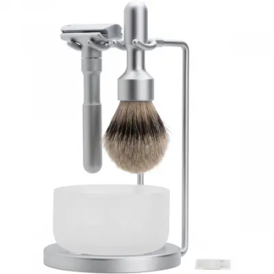 Merkur Futur Shaving Set 750002 - Silvertip Badger