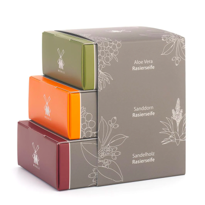 Mühle Shaving Soap Trio - Sandalwood, Aloe Vera, Sea Buckthorn