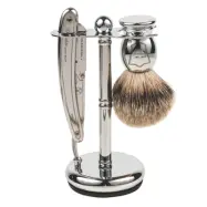 Parker SR1 Barber Razor &amp; Pure Badger 3-Piece Shave Set