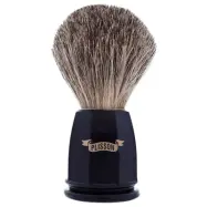 Plisson Faceted Shaving Brush Black Pure Badger