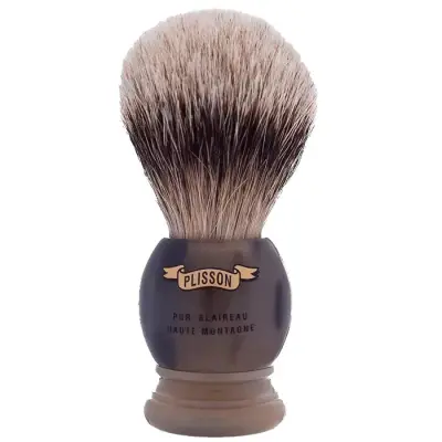 Plisson Original Shaving Brush Horn Silver Tip Badger