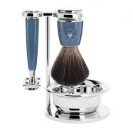 RYTMO Safety Razor Shaving Set Black Fiber Resin Petrol Blue