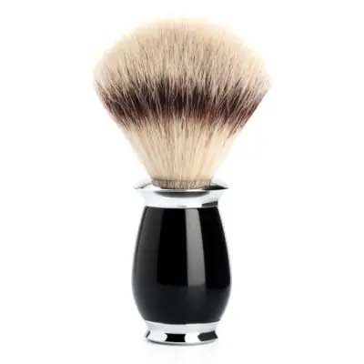 Syntetisk Rakborste PURIST Resin Black Silvertip Fibre - M