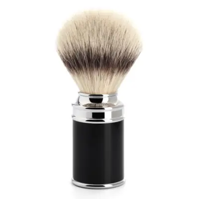 Syntetisk Rakborste Resin Black Chrome Silvertip Fibre - M