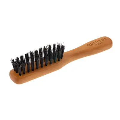 Small Beard Brush Pearwood with Handle - Wild Boar Bristles