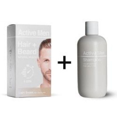 Active Men Kombo - Schampo + Hårfärg Ljusbrun
