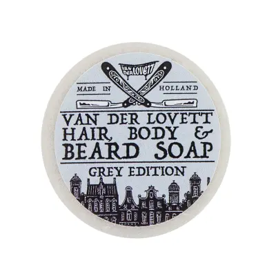 Van Der Lovett Hair, Body & Beard Shampoo Soap Bar Grey edition