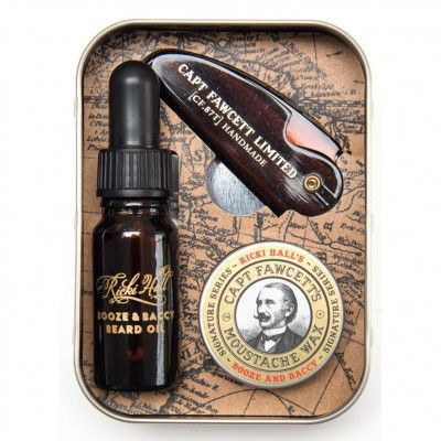 Captain Fawcett Ricki Hall's Booze & Baccy Grooming Survival Captain Fawcett Parfum, Wax & Beard Oil Gift Set Skäggbutiken