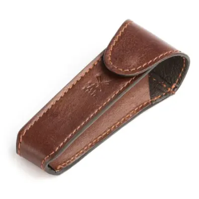 Handmade Leather Razor Pouch Brown