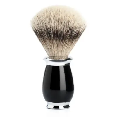Rakborste Silvertip Badger Purist Resin Black/Metal - L
